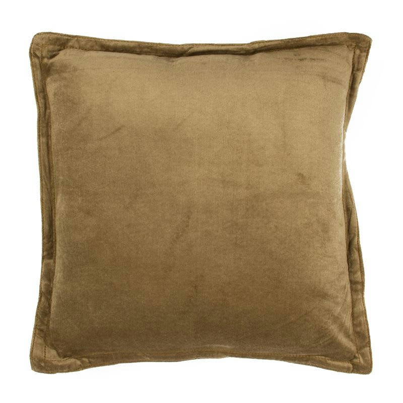 ARTHUR - Coussin en velours de coton taupe 40x40
