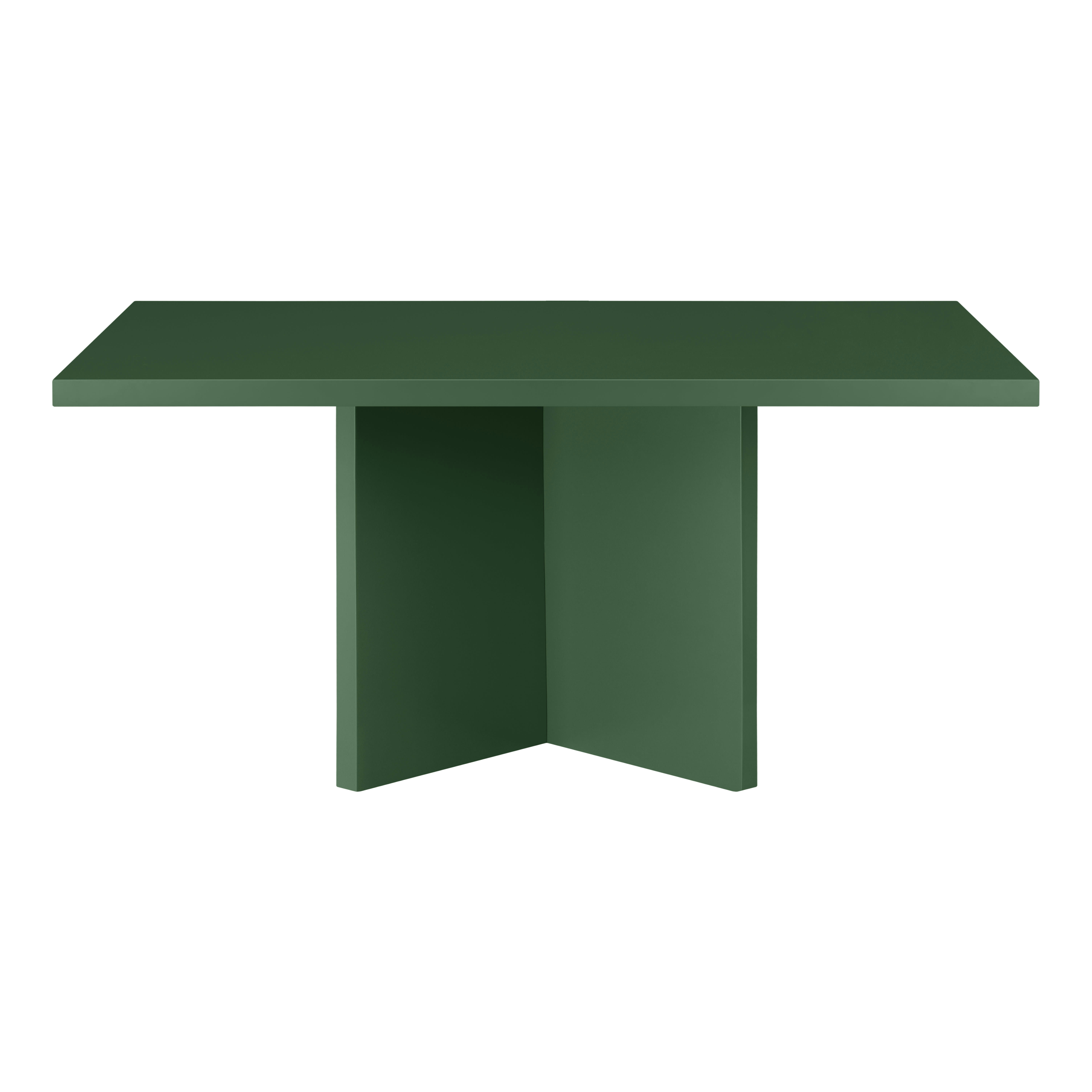 BLOCKIE-CHARLA - Table basse 100x50cm plateau résistant MDF 3cm, cèdre vert 100x60cm