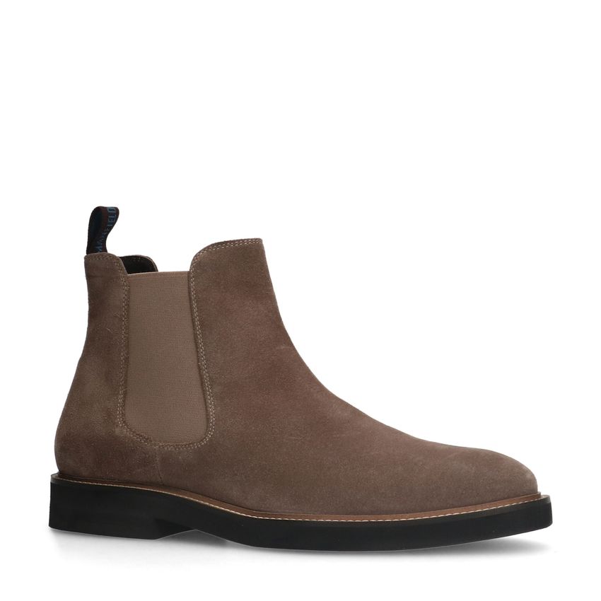 Manfield Beige suède chelsea boots