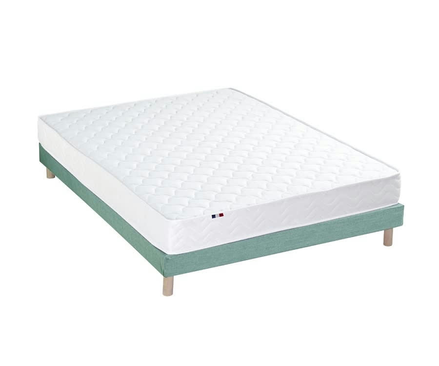 ENSEMBLE SPECTRE - Ensemble matelas ressorts fermes sommier vert 140x190
