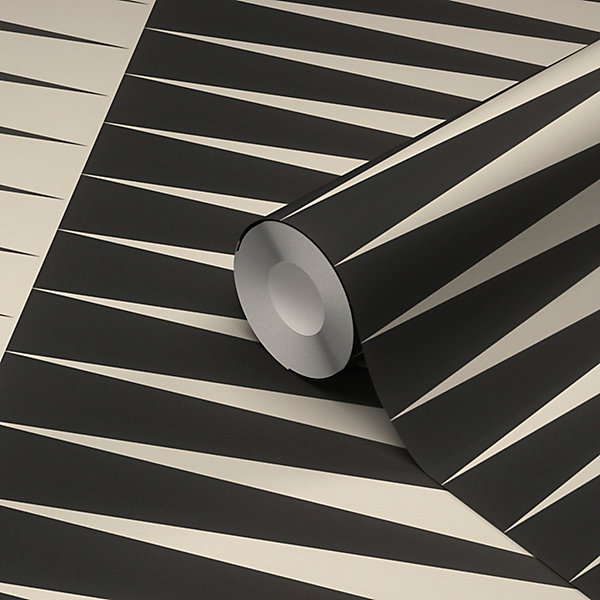 Papier vinyle sur intissé GoodHome Rockwell noir et beige