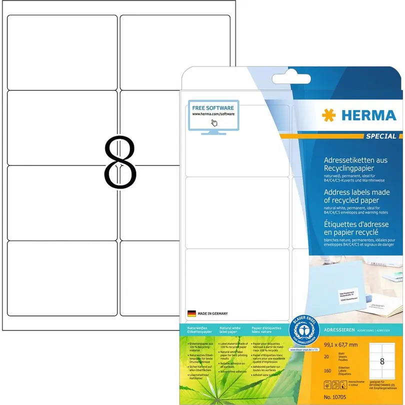 Etiketten 20er-Set Universal-Etiketten