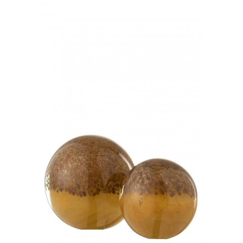 COUCHES - Presse-papier verre marron/ocre H10cm