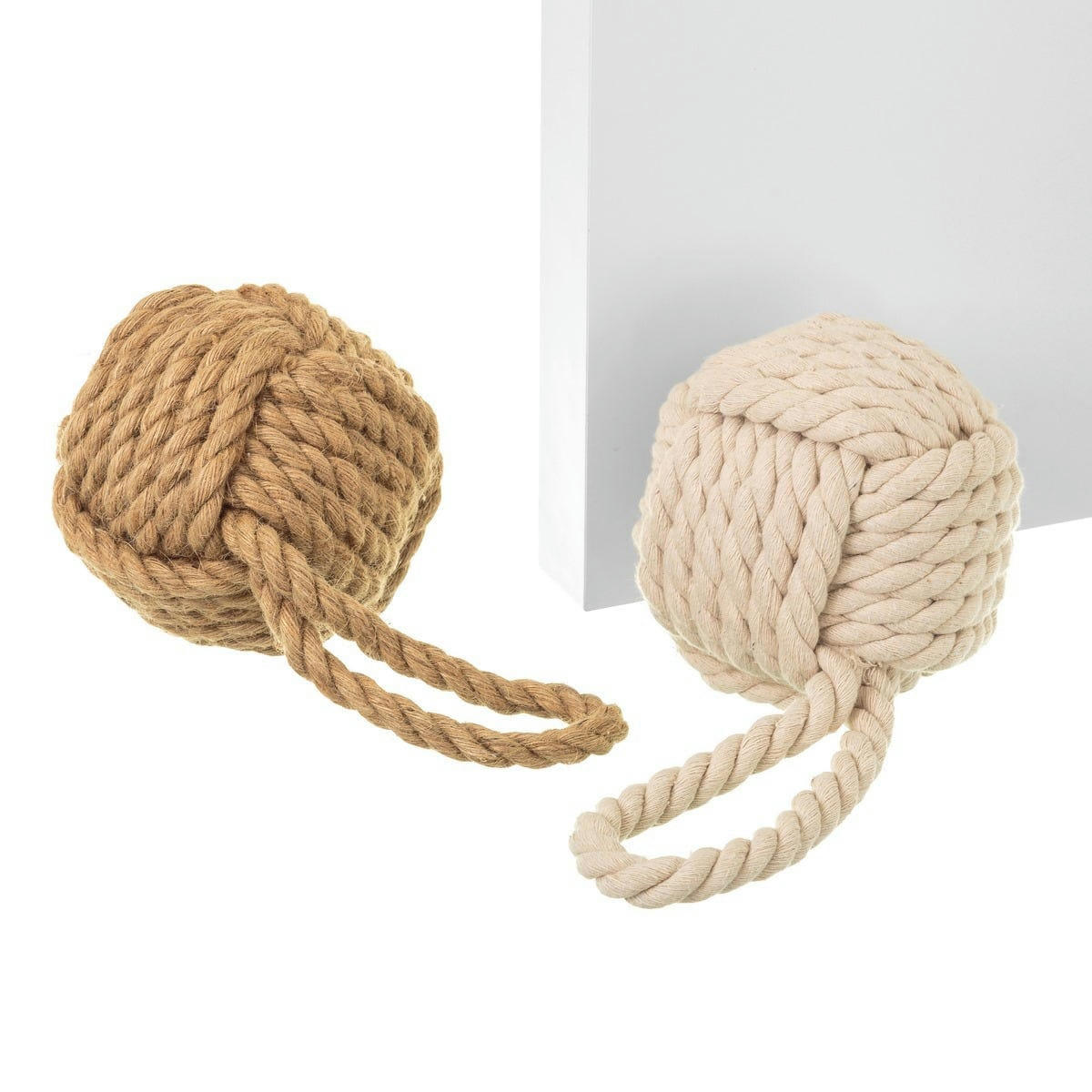 - Butoirs de porte noeuds corde - Lot de 2