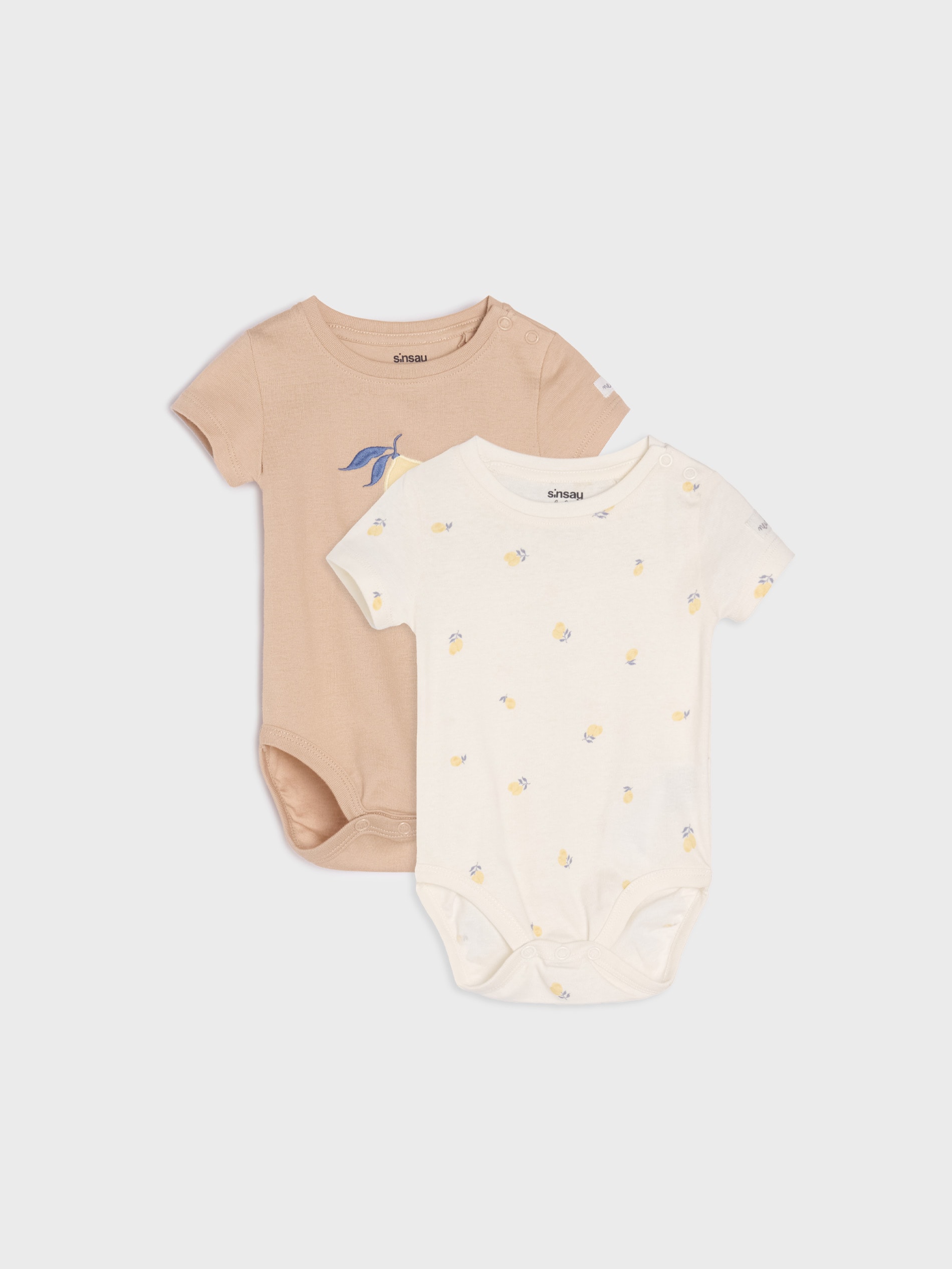 Bawełniane body z motywem cytryn 2 pack