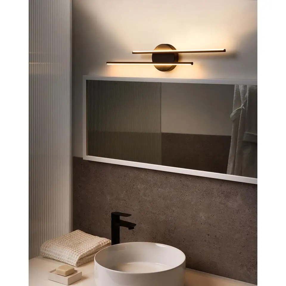 TOUQUES - Spiegel en schilderij LED-verlichting - Zwart - Aluminium