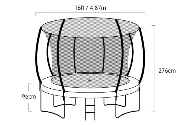 NNEDPE Trampoline 16 ft Kahuna with Roof - Blue