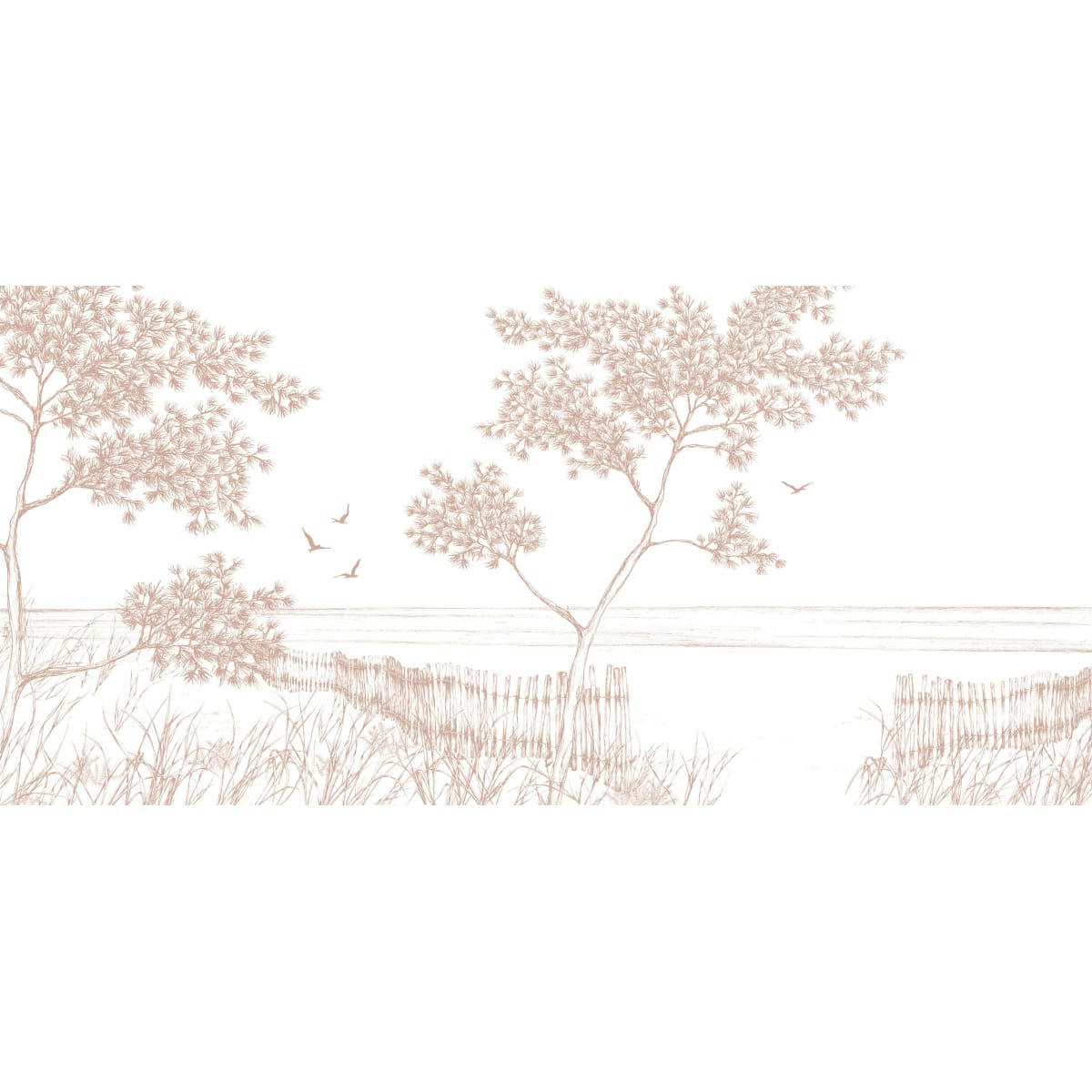 - Papier peint panoramique balade en bord de mer 150 x 250 cm