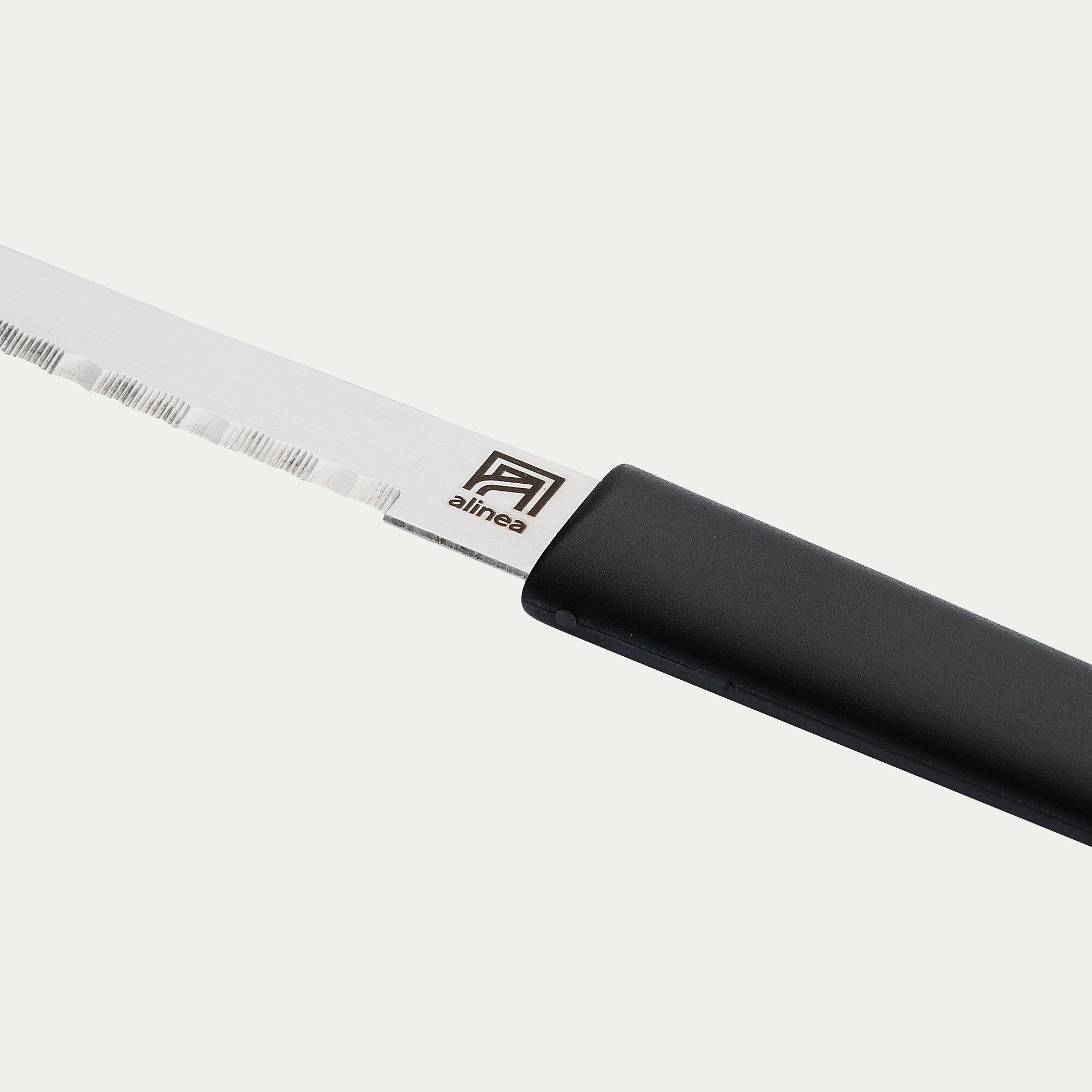 LINE - Bloc de 6 couteaux bi-matière et bio matière - noir