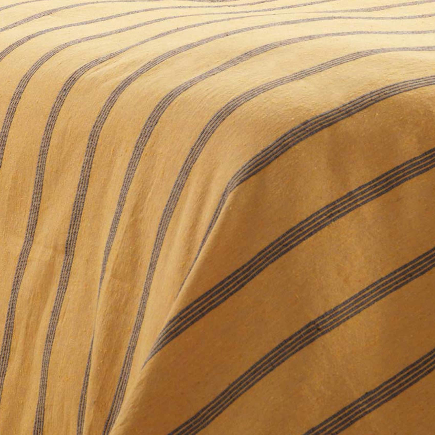 - Couvre lit en jacquard rayé coton jaune 250 x 230