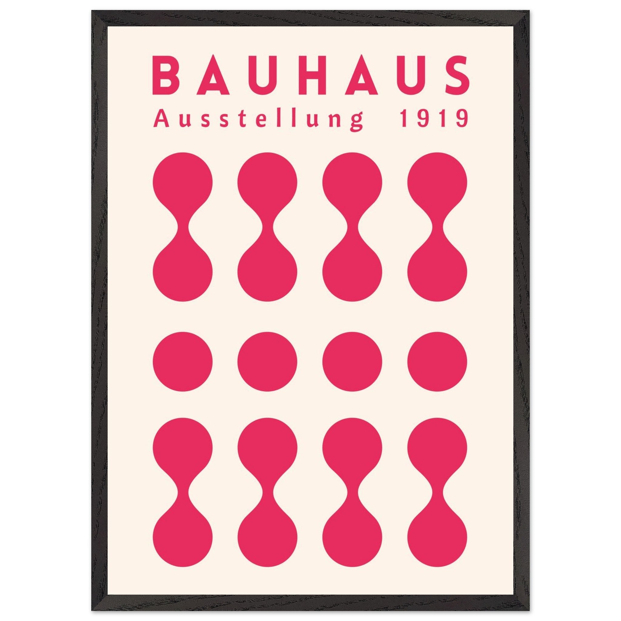 Artfulprints Poster met Lijst Bauhaus - Ausstellung fuchsia  - 50x70 cm - Roze