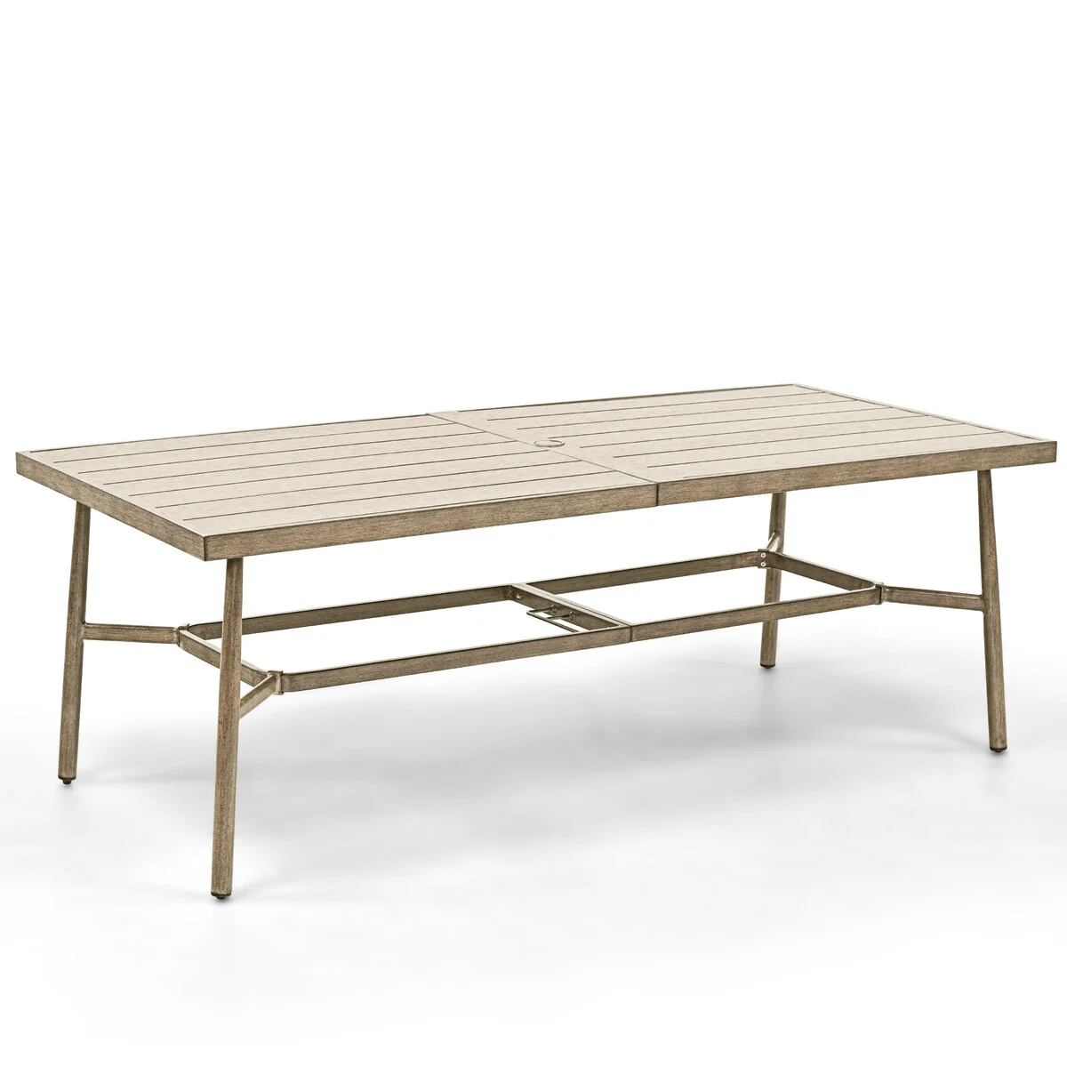 SleekLine Outdoor Aluminum Dining Table with Umbrella Hole