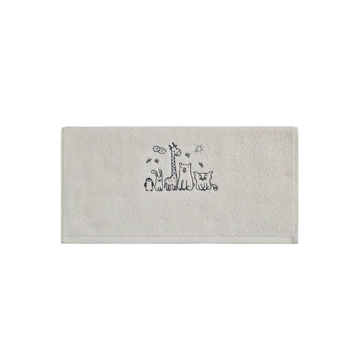 BABY JUNGLE - Serviette de toilette enfant en coton Gris Cendré 50x90 cm