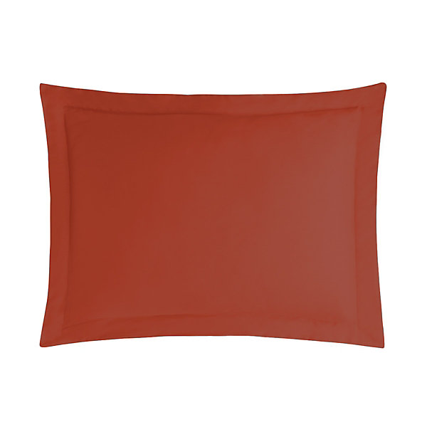 Lot de 2 taies d'oreiller en satin de coton 120 fils Terracota 50x70 cm VERSALUXE UNI