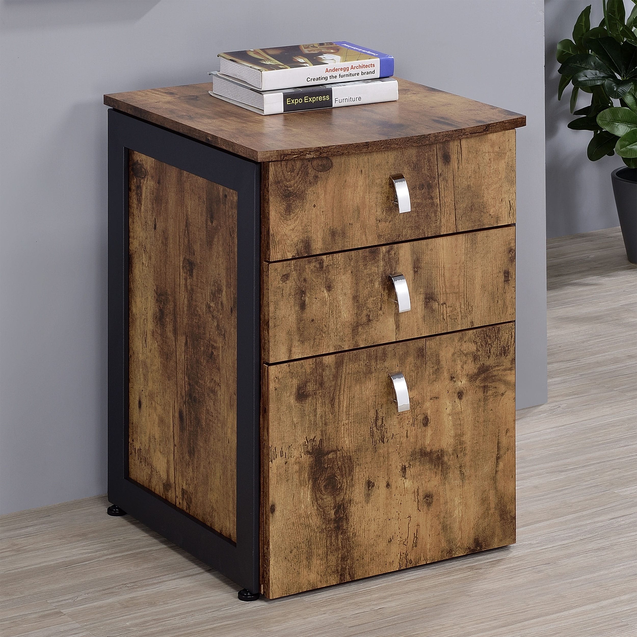 Estrella Rustic Nutmeg 3-drawer File Cabinet