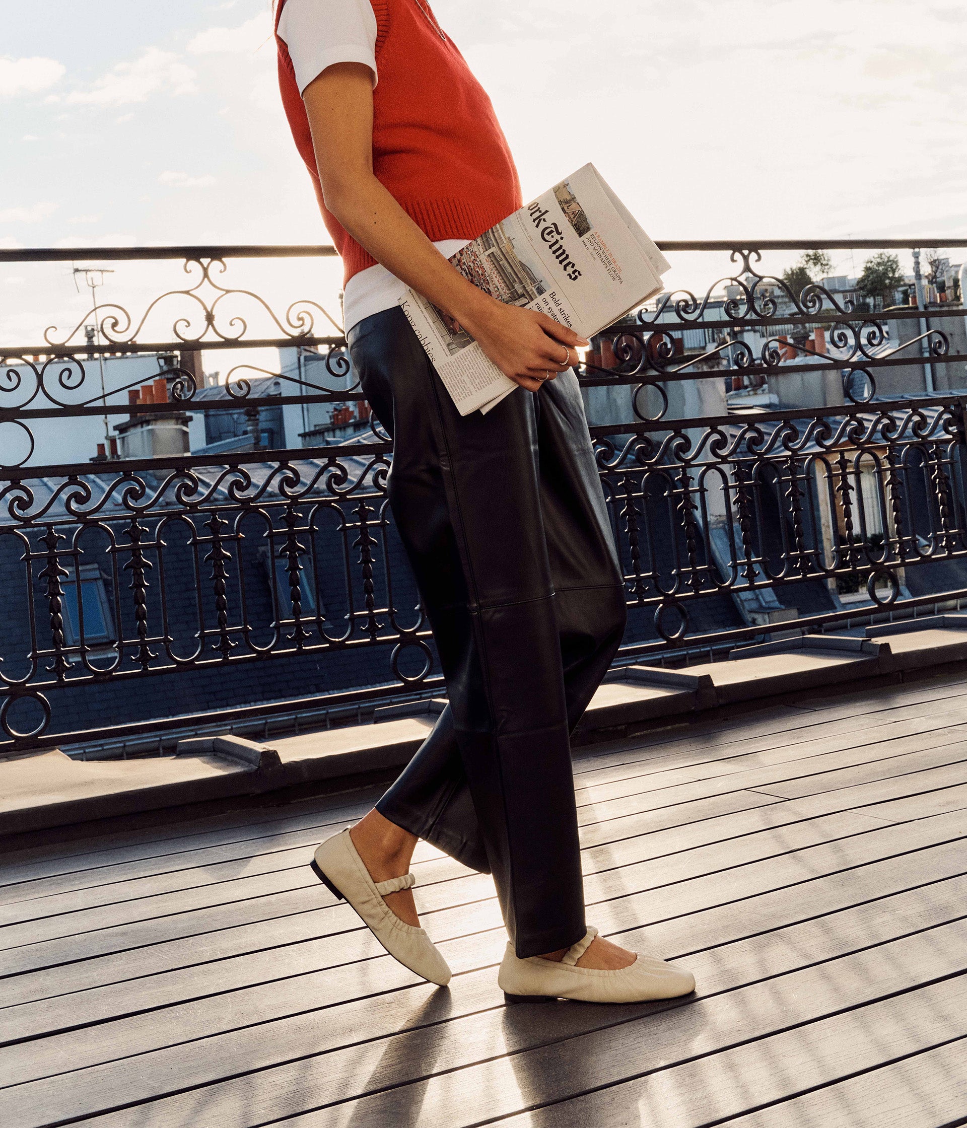 Ballerines en cuir écru Liora