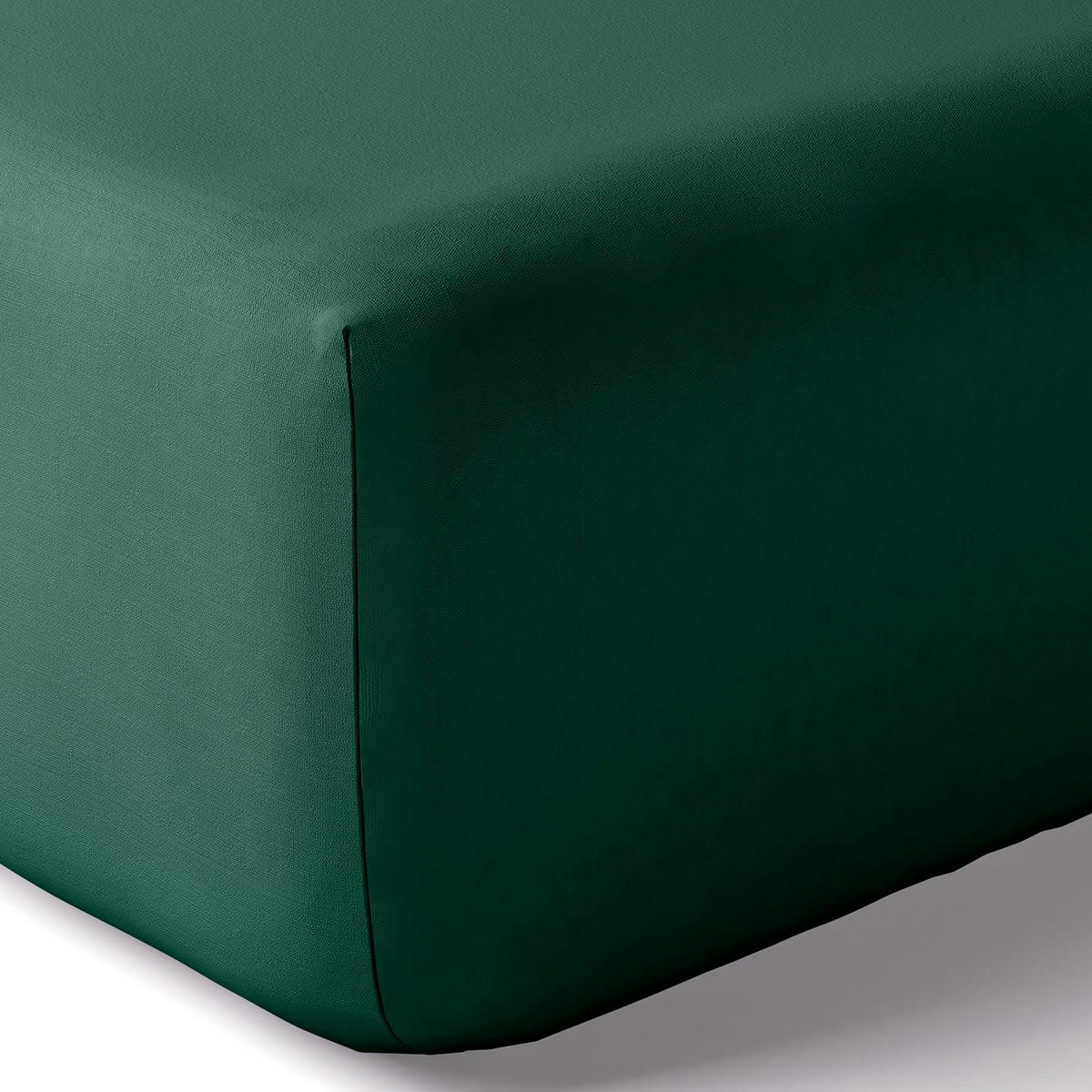 VEXIN - Drap housse coton emeraude 180x200 cm