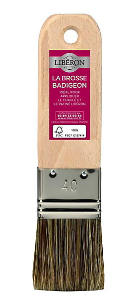 Brosse à badigeon Libéron largeur 4 cm pour peintures patinées ou chaulées