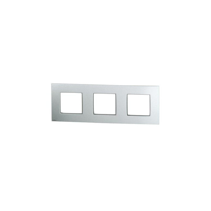 Plaque de recouvrement Intense triple horizontale gris argenté NIKO