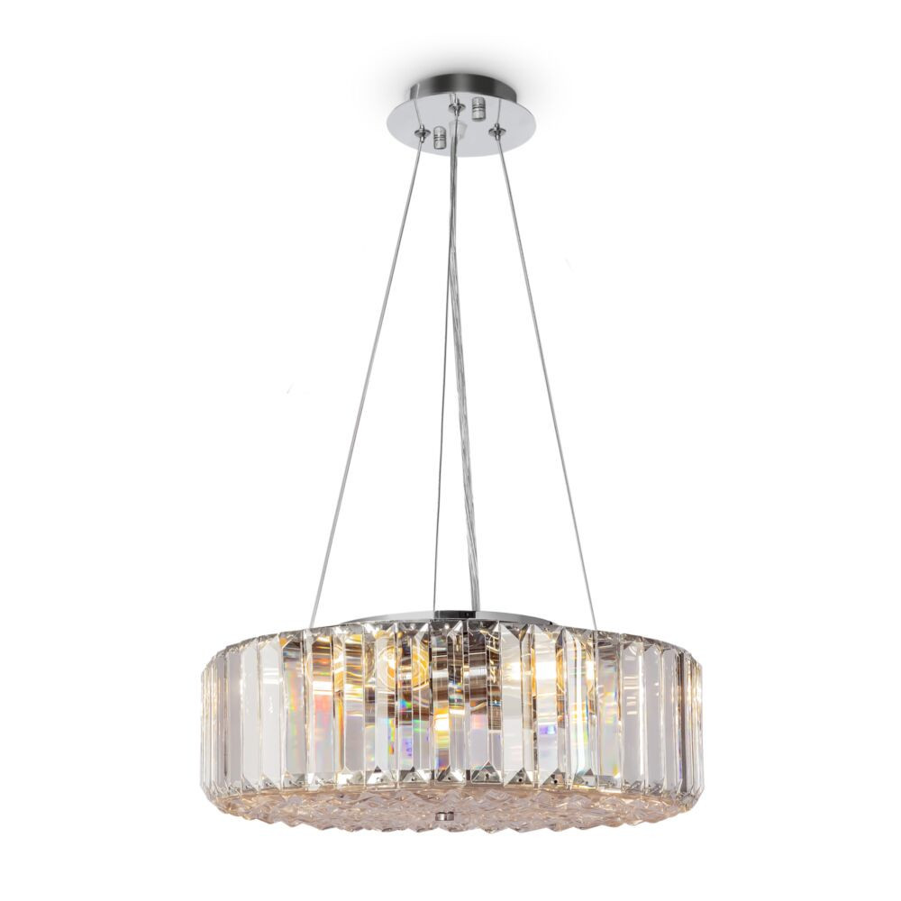 Lampa wisząca chromowana transparentna RECINTO 6xE27x60W Maytoni