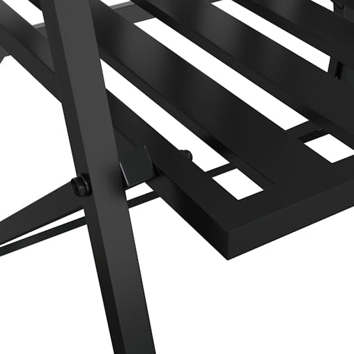 NNEVL Folding 2-Seater Garden Bench 137 cm Black Steel