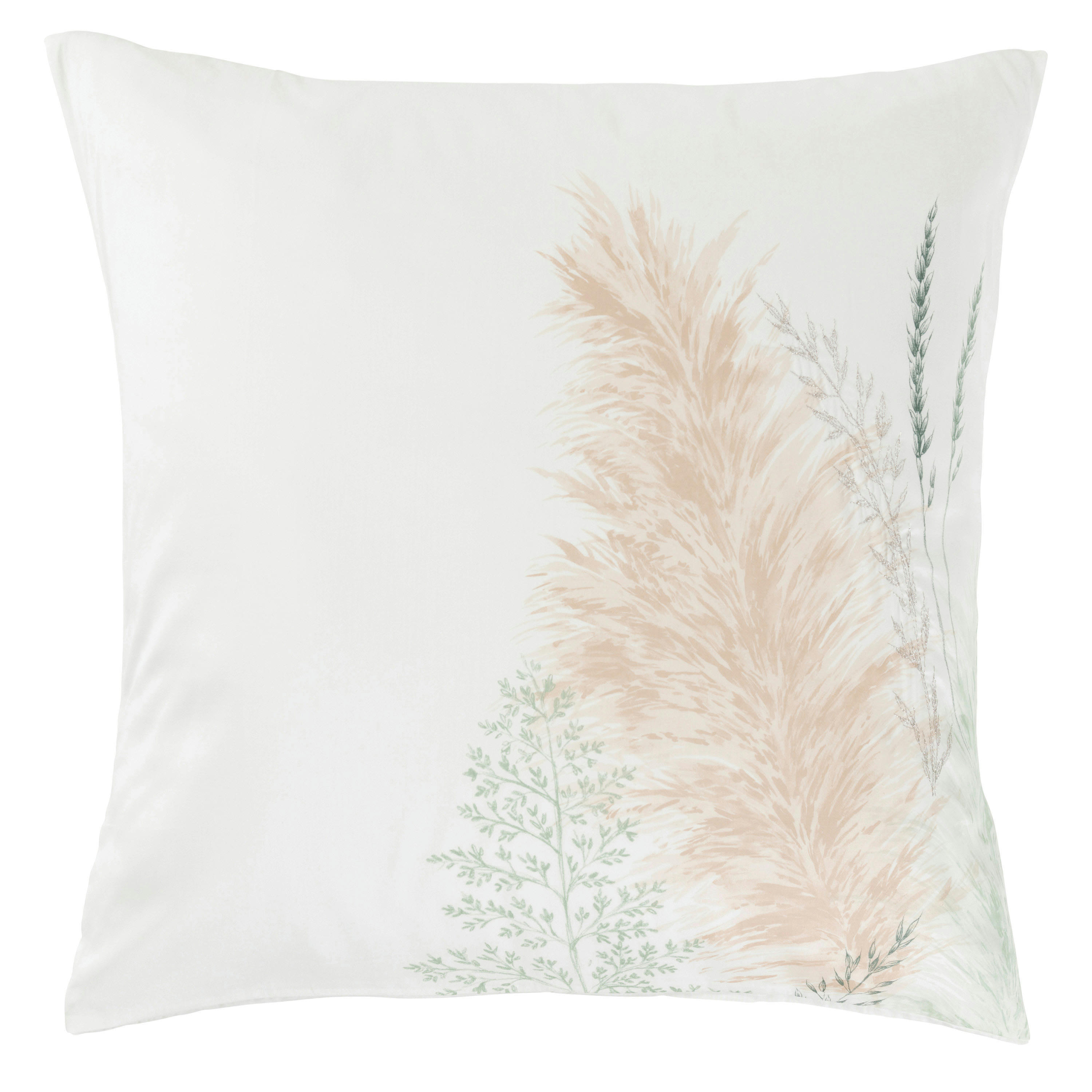 PAMPA 2 - Taie d'oreiller carrée coton  brodé blanc 64x64