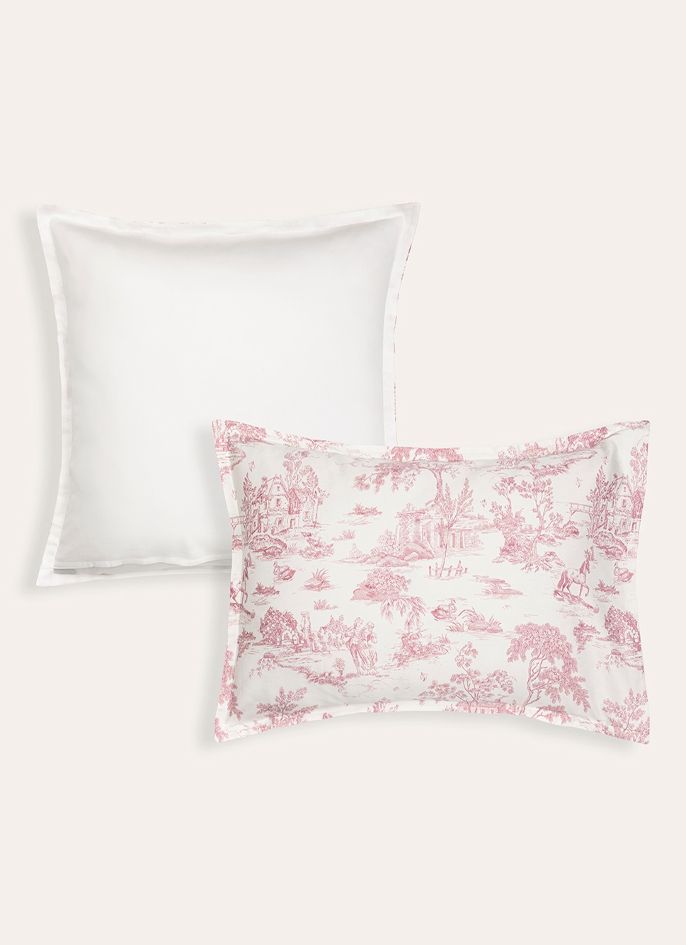 LOT DE 2 TAIES D'OREILLER SATIN DE COTON HÉLO?SE ROSE