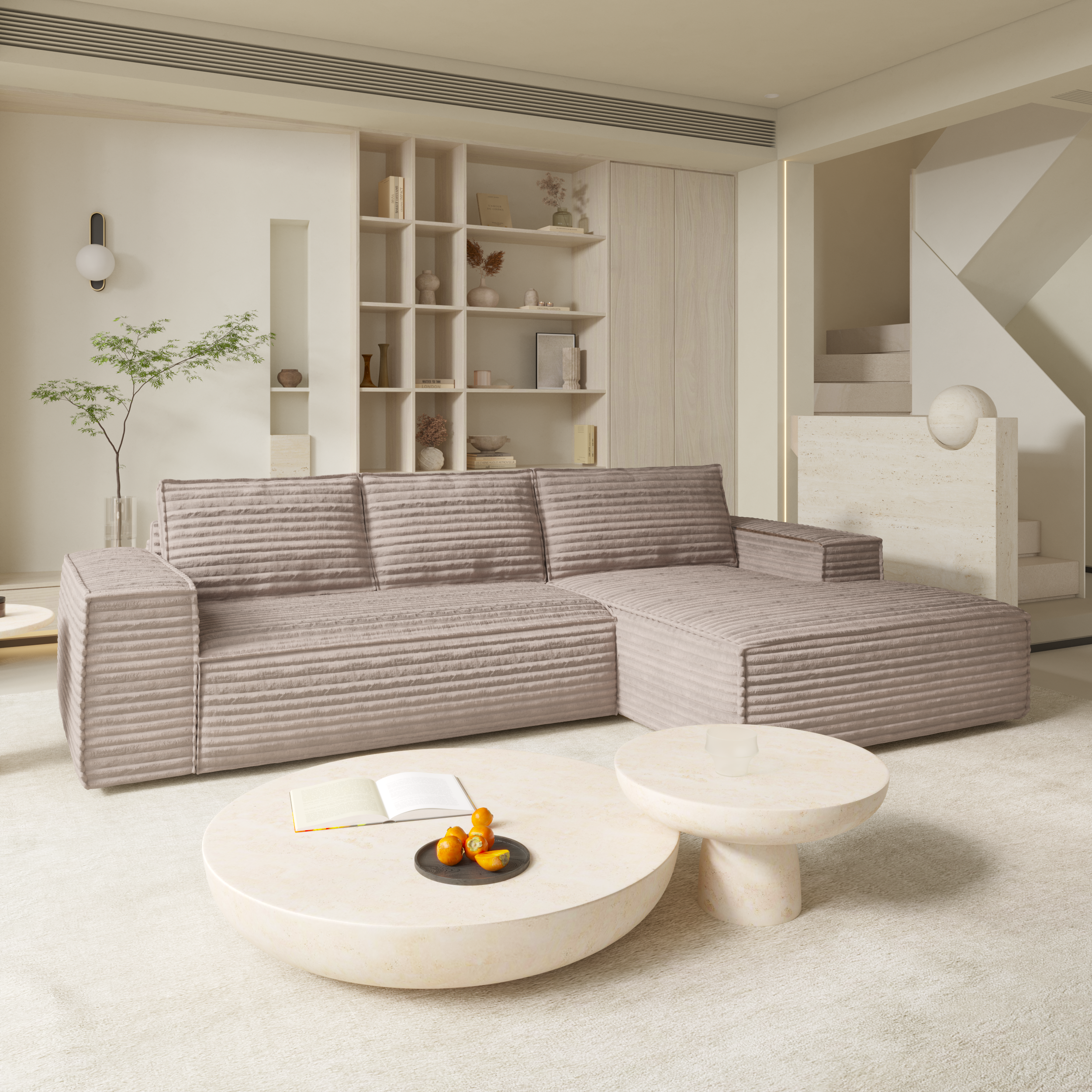 Rechte hoekbanken JOAN 5 personen Corduroy Mol