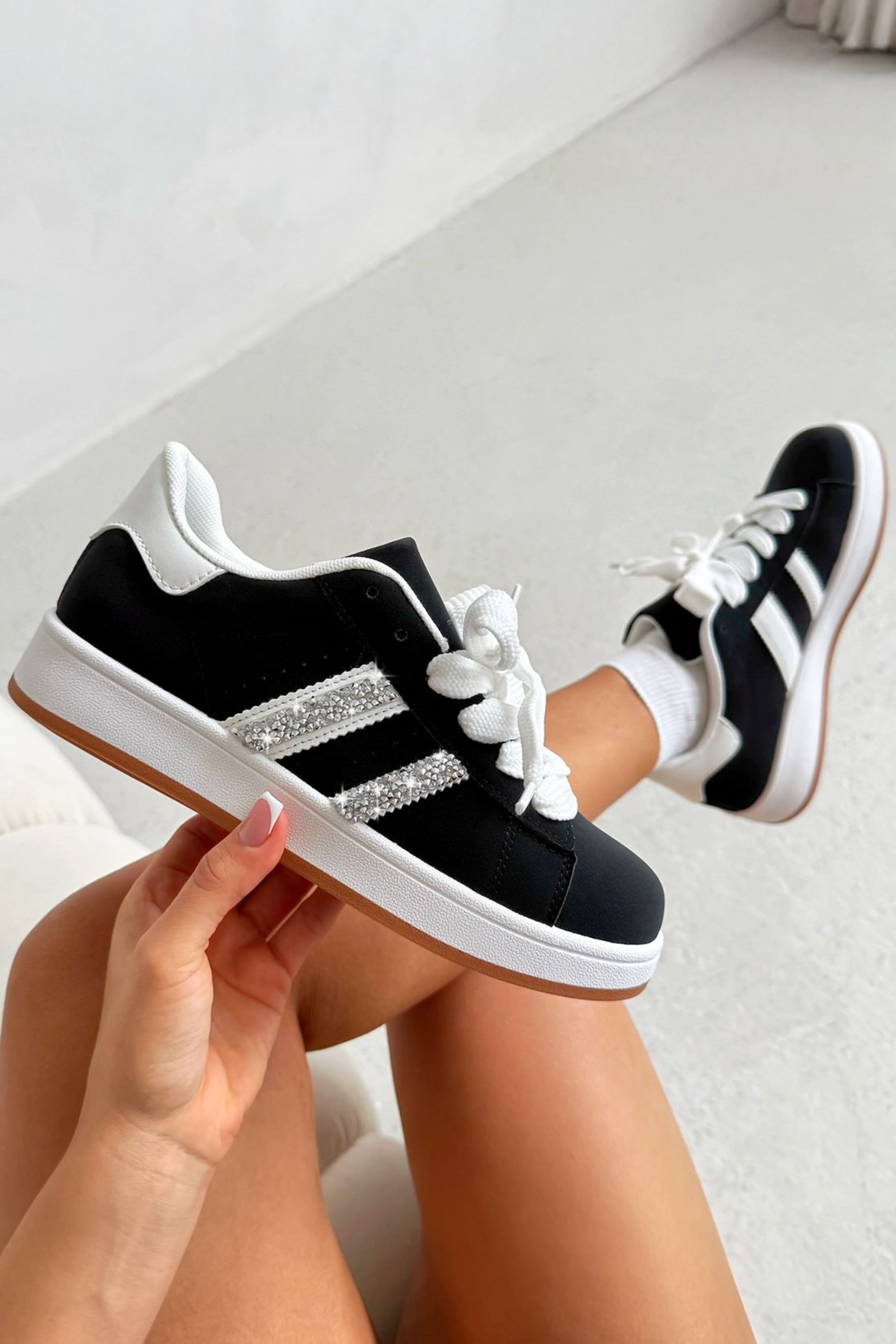Love Lemonade Crystal Luxe Stripe Chunky Trainers Limited Edition