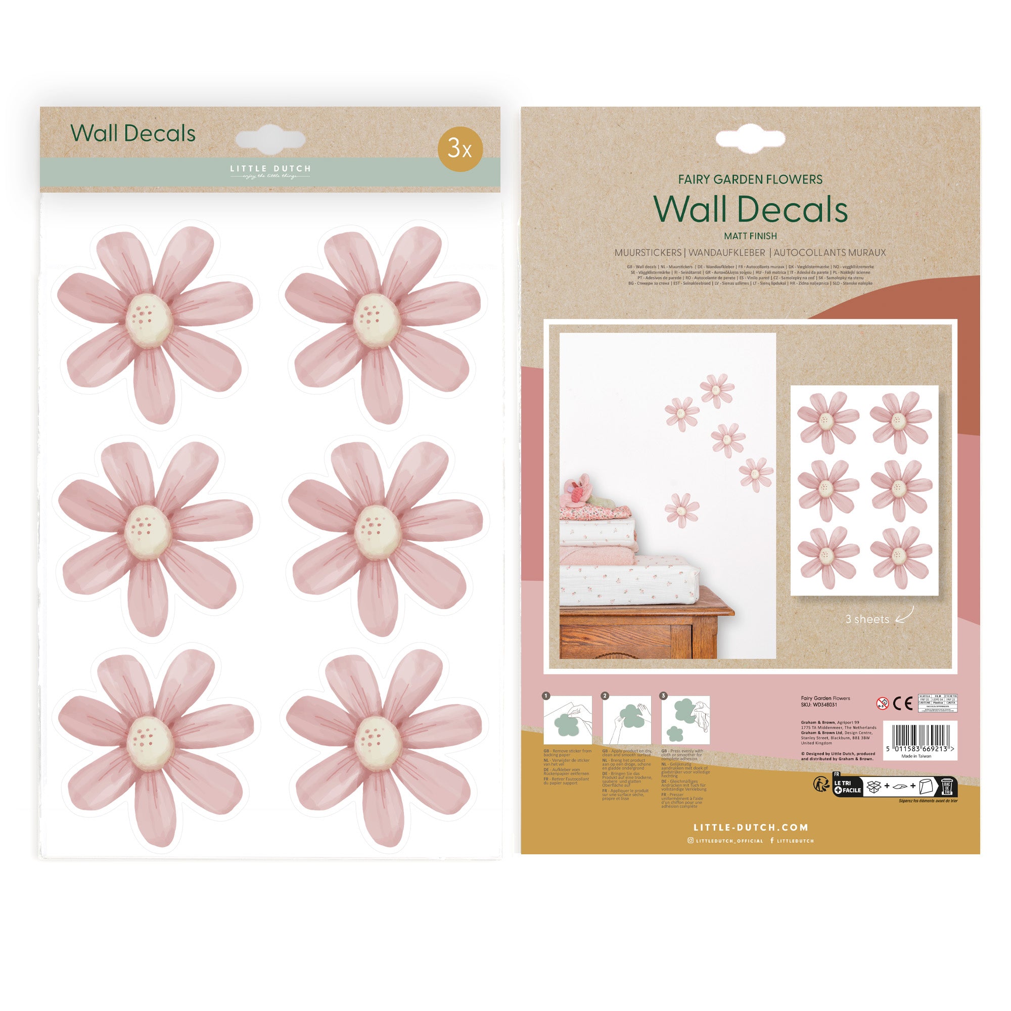 Little Dutch Muurstickers Fairy Garden Flowers - 30x21cm