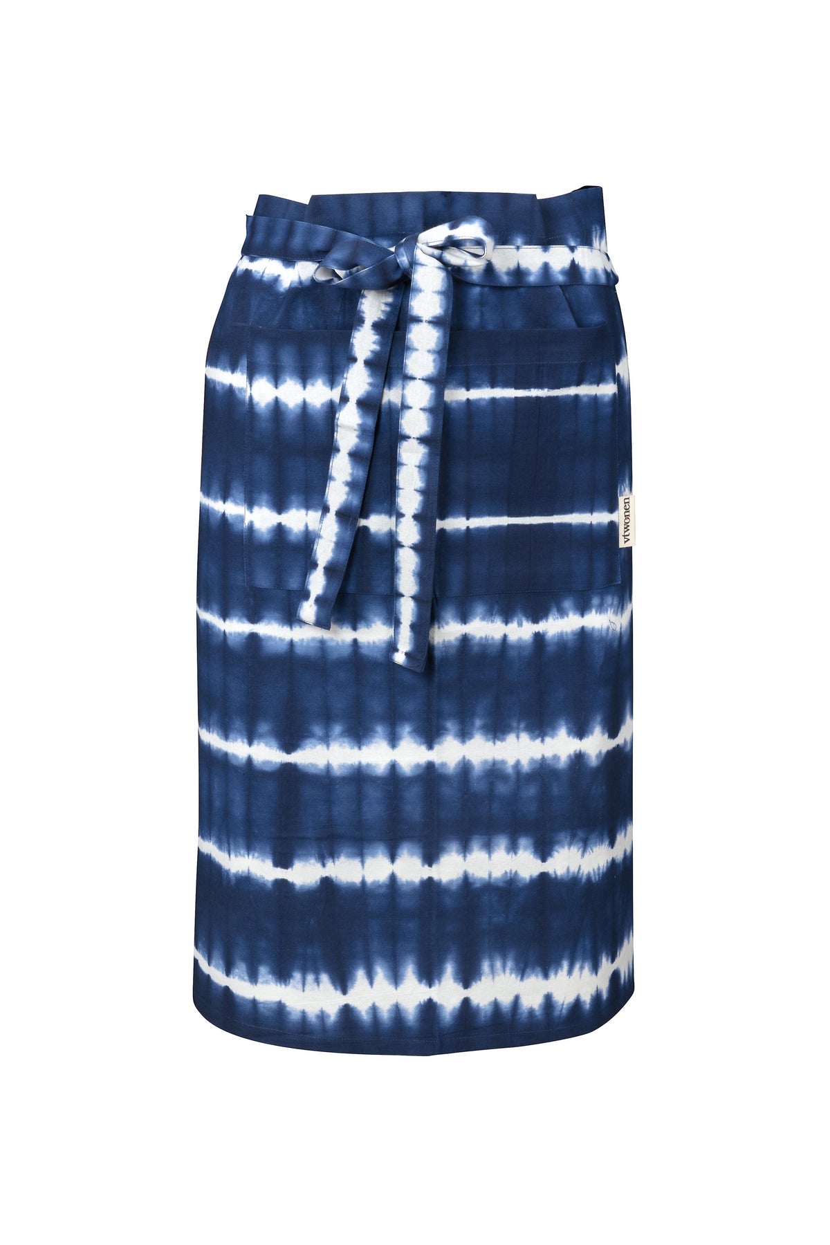 vtwonen - Keukenschort Tie Dye - Blauw, Wit - 66x110cm
