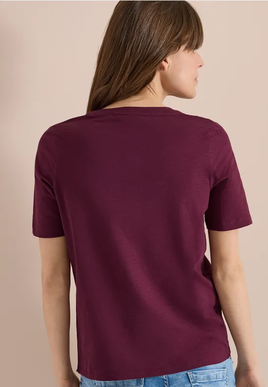 Kurzarm Shirt mit Split Neck