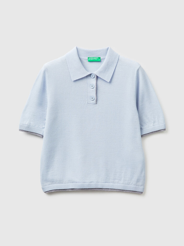 100% Merino wool polo shirt