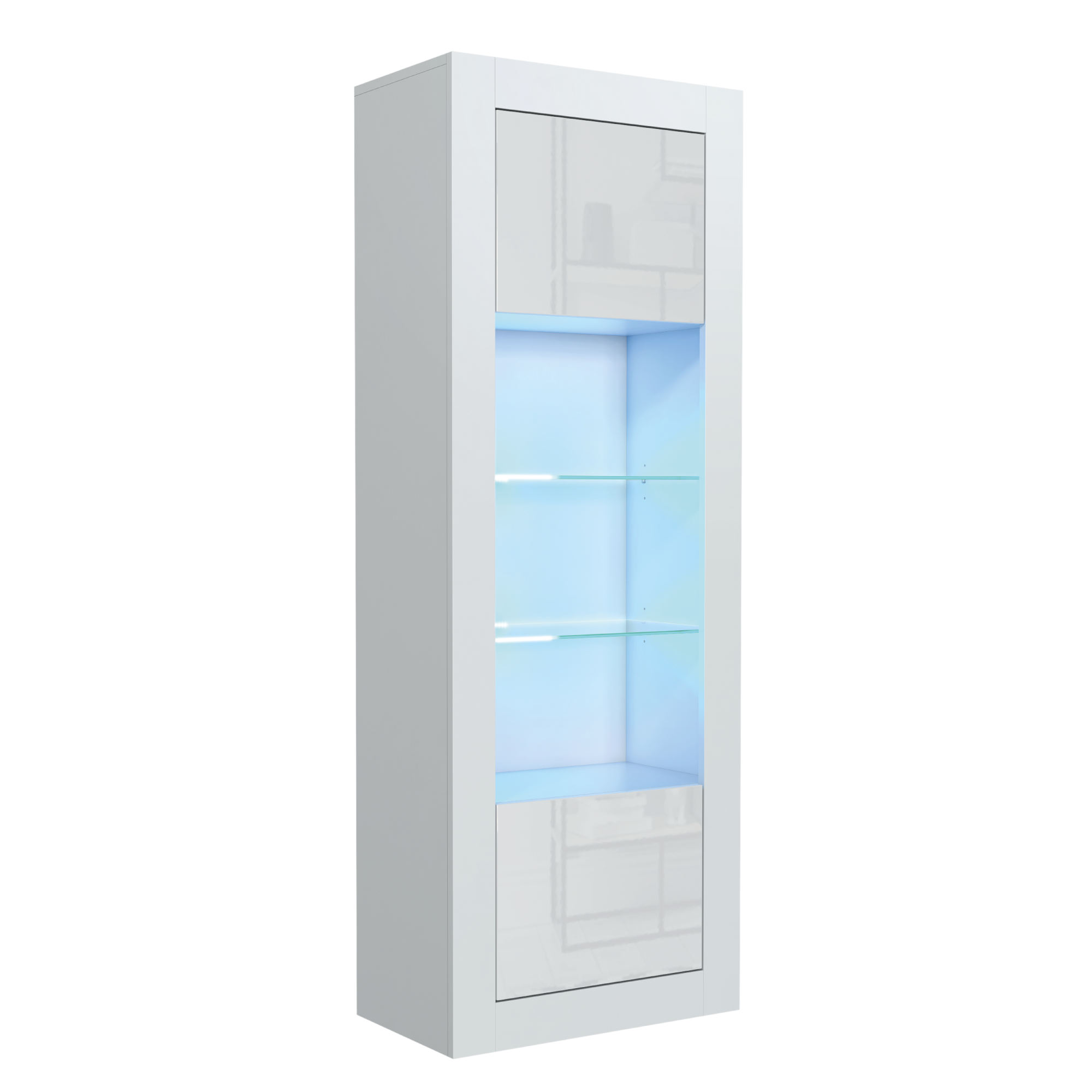 Witryna 170cm ONE FURNITURE - Biały Laminat & Połysk