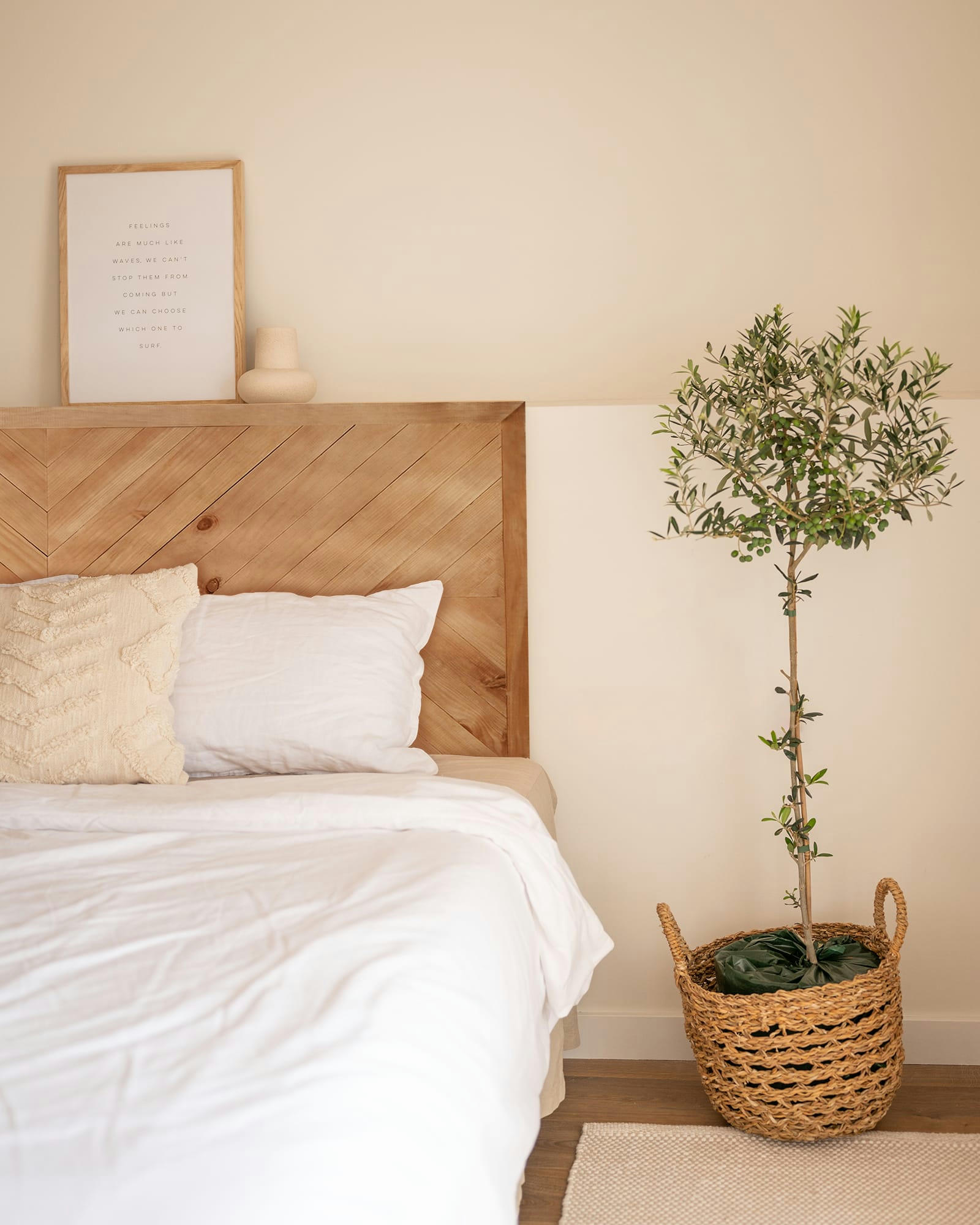 VILLA - Tête de lit en bois de pin ethnique vieilli 165cm