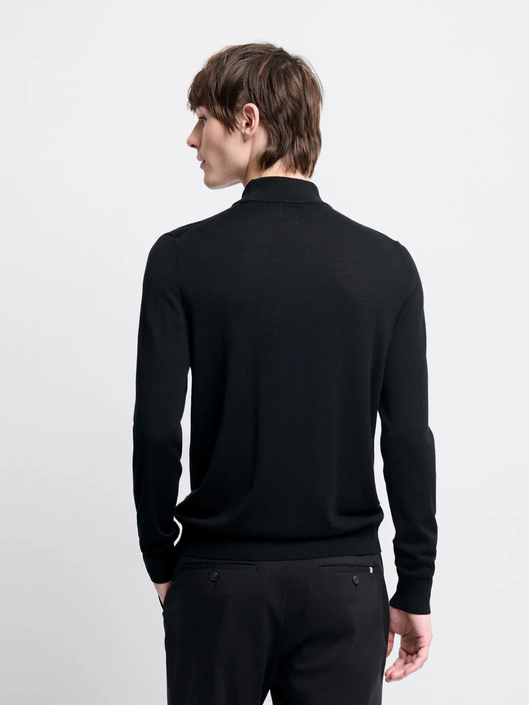 Pull col cheminée en laine Mérinos