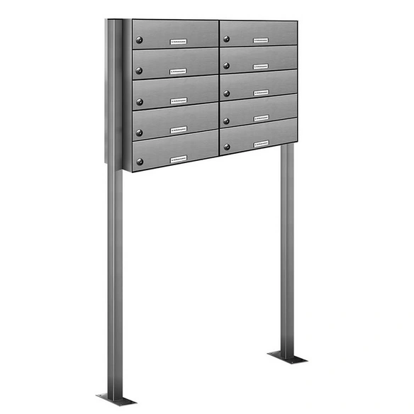 Briefkasten, Parteien: 10, Zaundurchwurf, BxHxT: 84,8 x 150 x 27,5 cm
