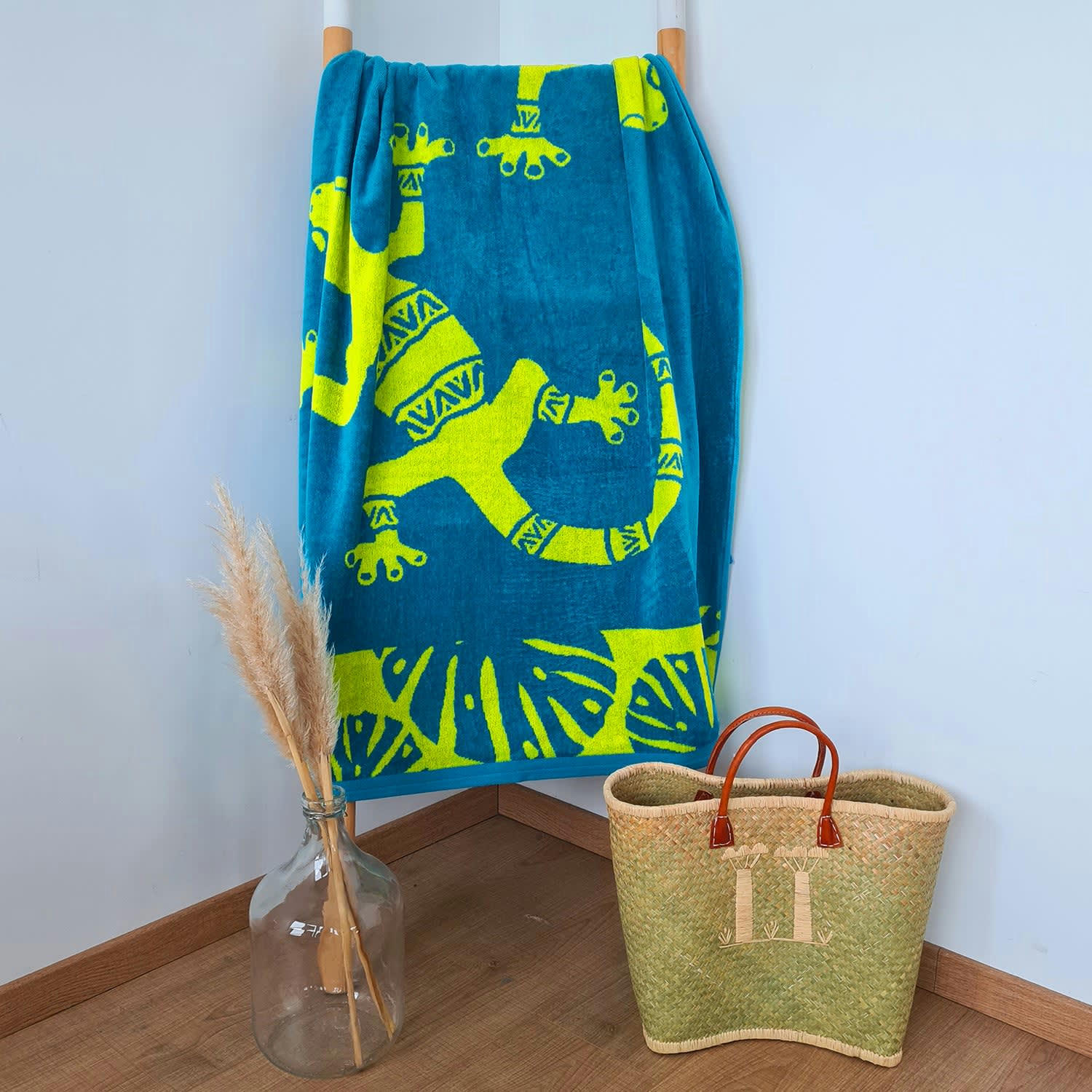 PLAGE - Serviette de plage éponge velours Jacquard Opal 90x170