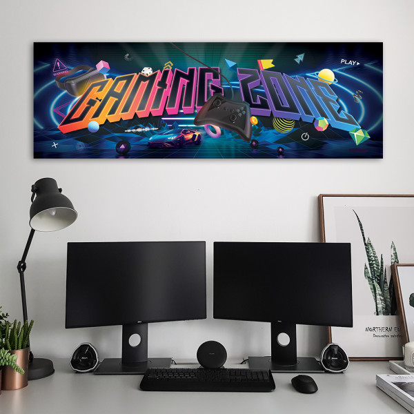 Feeby Obraz na płótnie, Napis gaming zone 90x30