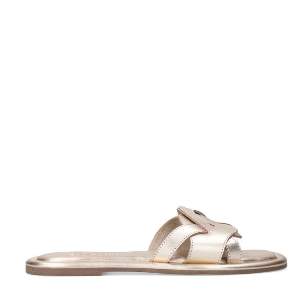 Gouden leren slippers