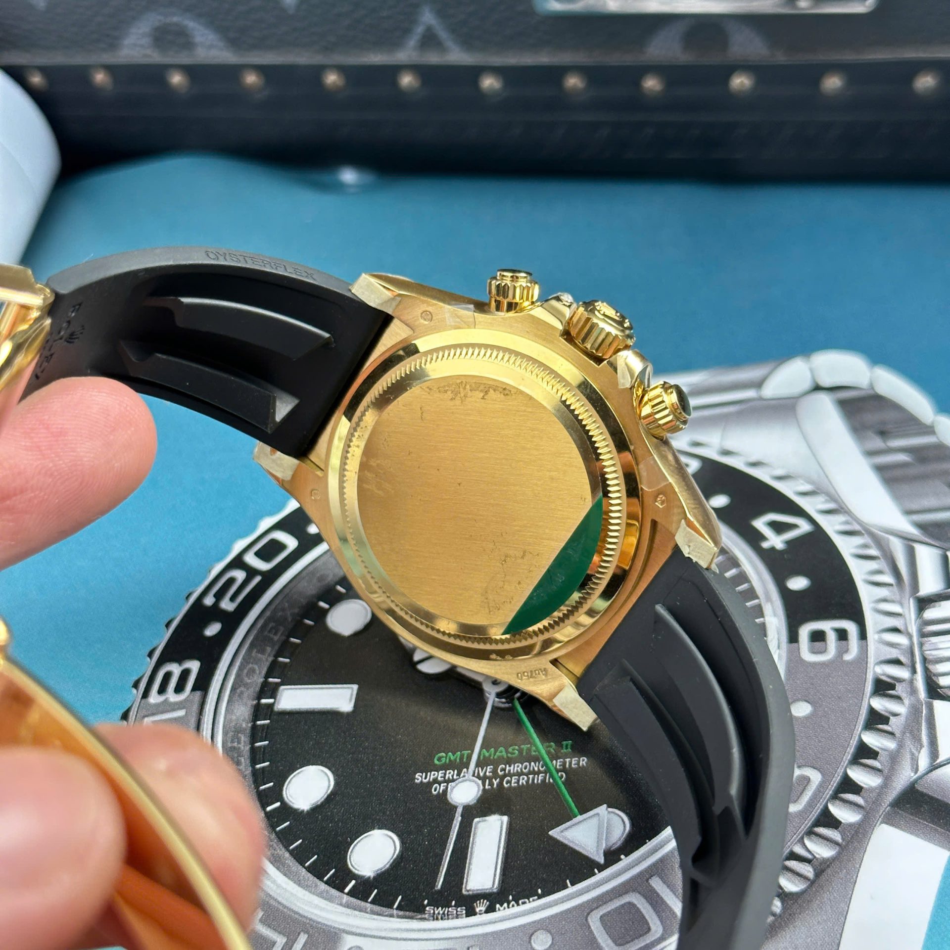 Rolex Daytona 126518LN Alcaraz YG Plated Turquoise Blue Dial 40mm Oysterflex Super Clone