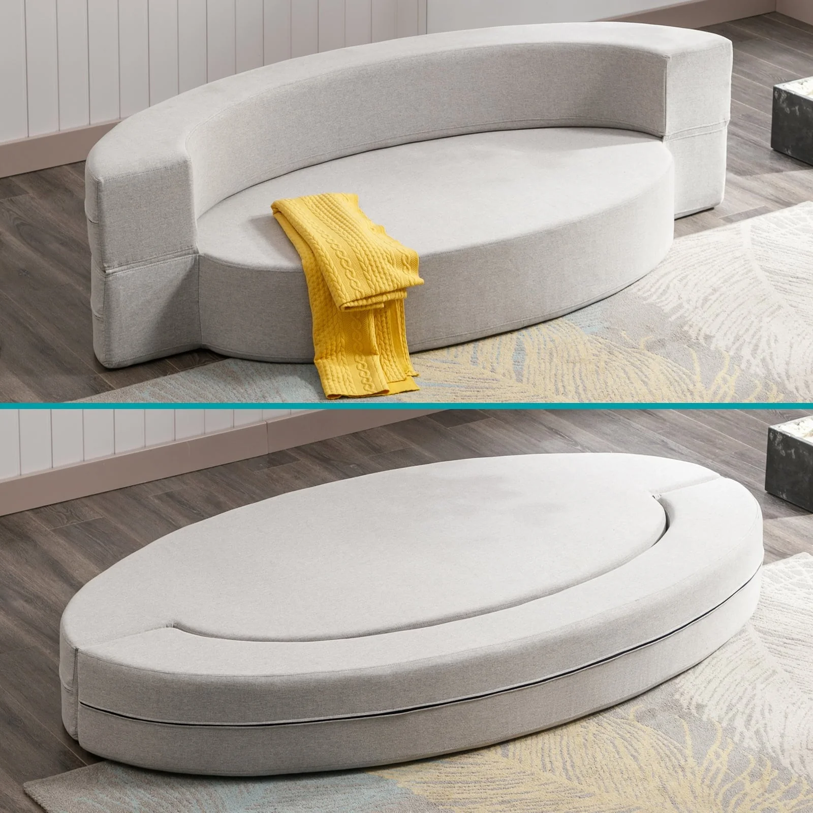 Mixoy Folding Sofa Bed,Futon Sleeper Chair Couch,Fold Down Couch - 76in*42in*9.8in