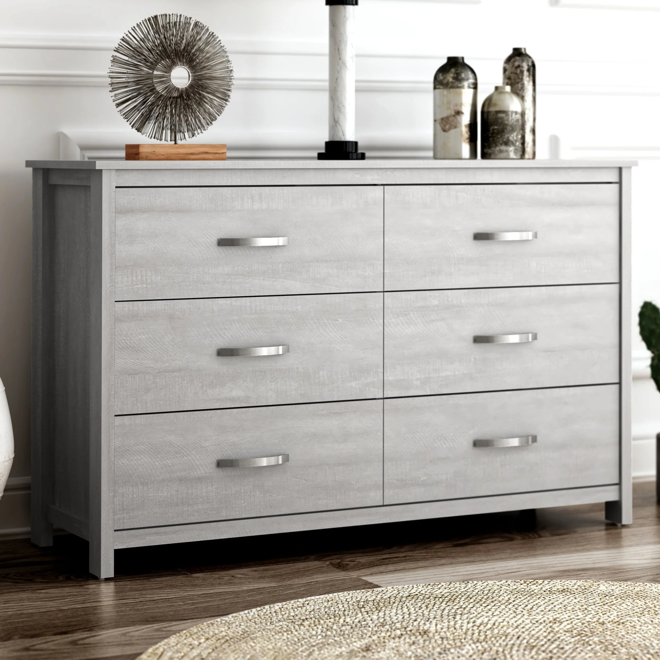 Layton 6 Drawer 47.2 in. Wide Dresser (Sturdy, Effortless Assembly with Interlocking Drawers)