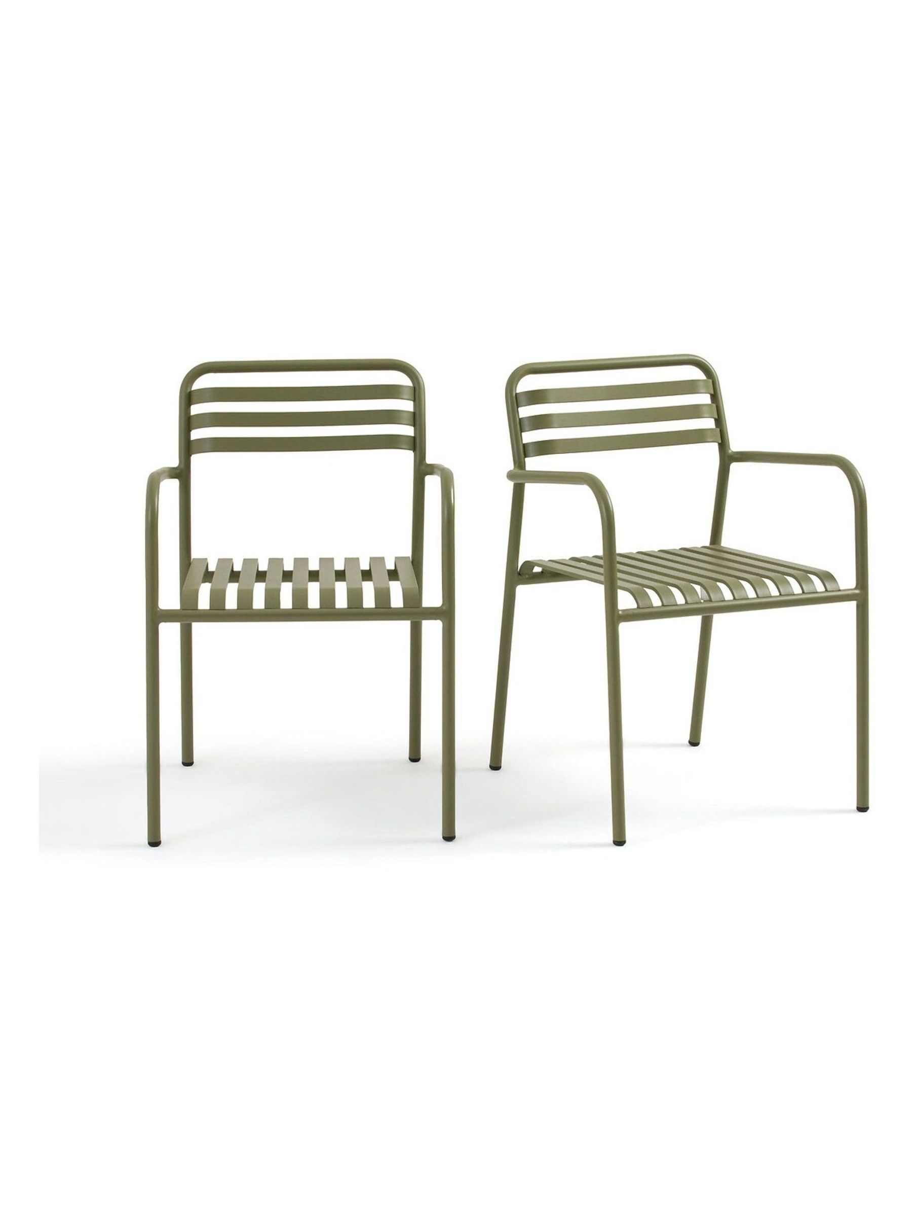 La Redoute Intérieurs Set of 2 Khaki Manni Aluminium Garden Armchairs