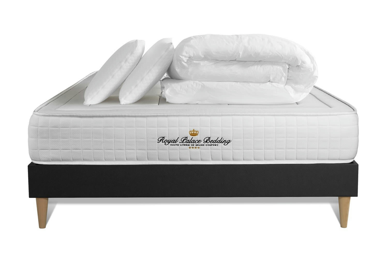 BALMORAL - Pack matelas sommier kit 180x200 oreiller couette