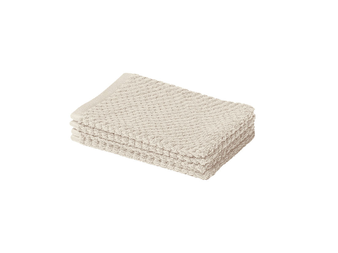 Yumeko washandjes Dots - white sand - 15x22 - 4 st