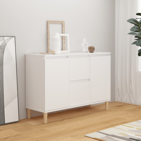 Szafka Biała z Drzwiami z Szufladami 101x35x70 cm do Salonu Pokoju
