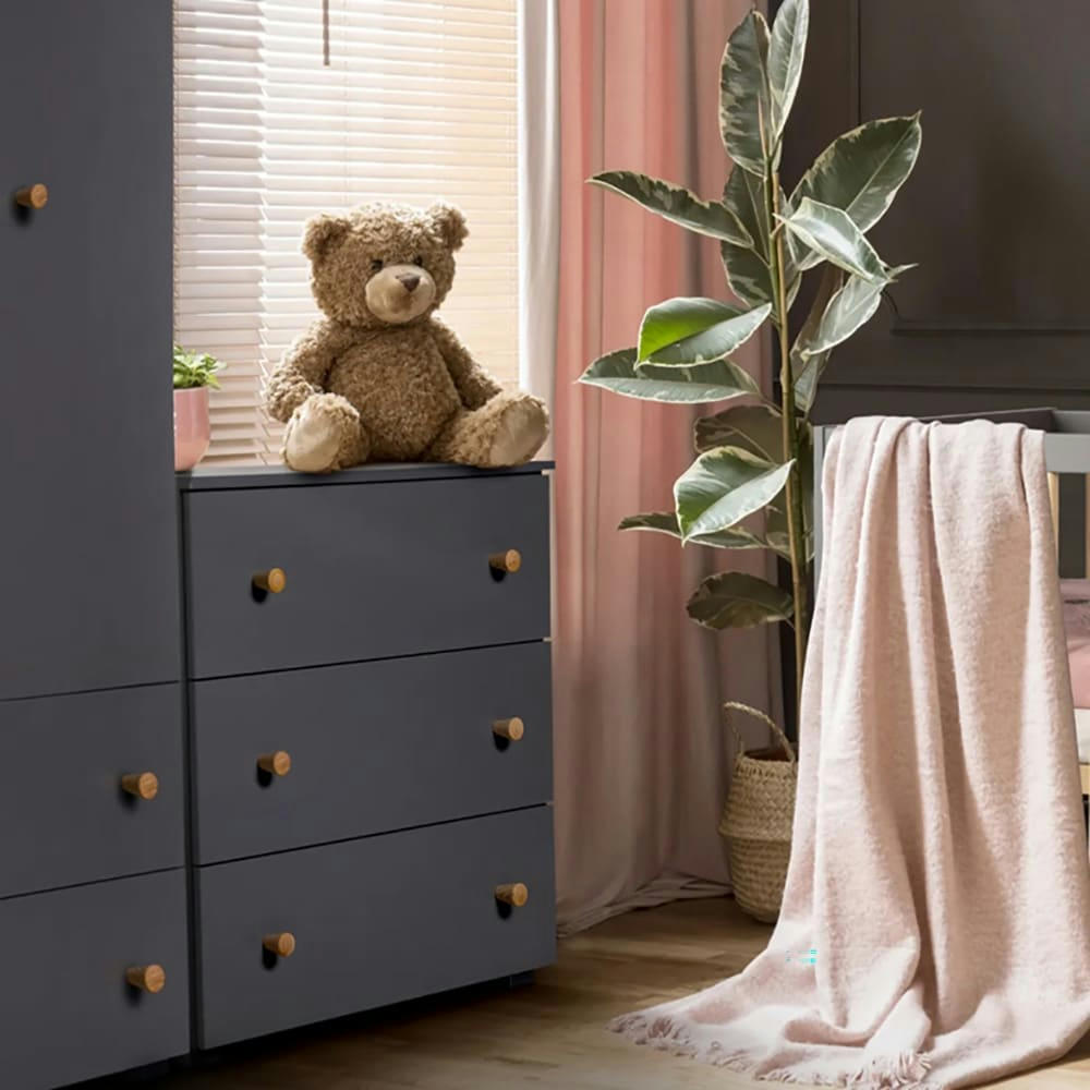 AUGUSTE - Commode  L. 80 Grise  3 tiroirs