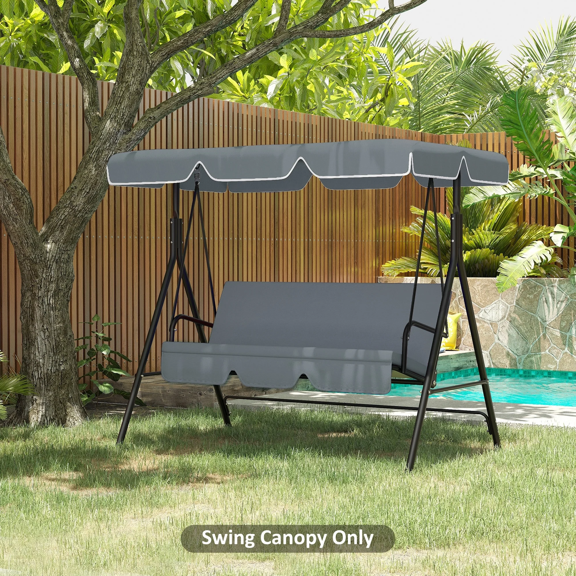 Outsunny 2 Seater Swing Canopy Replacement, Outdoor Swing Seat Top Cover