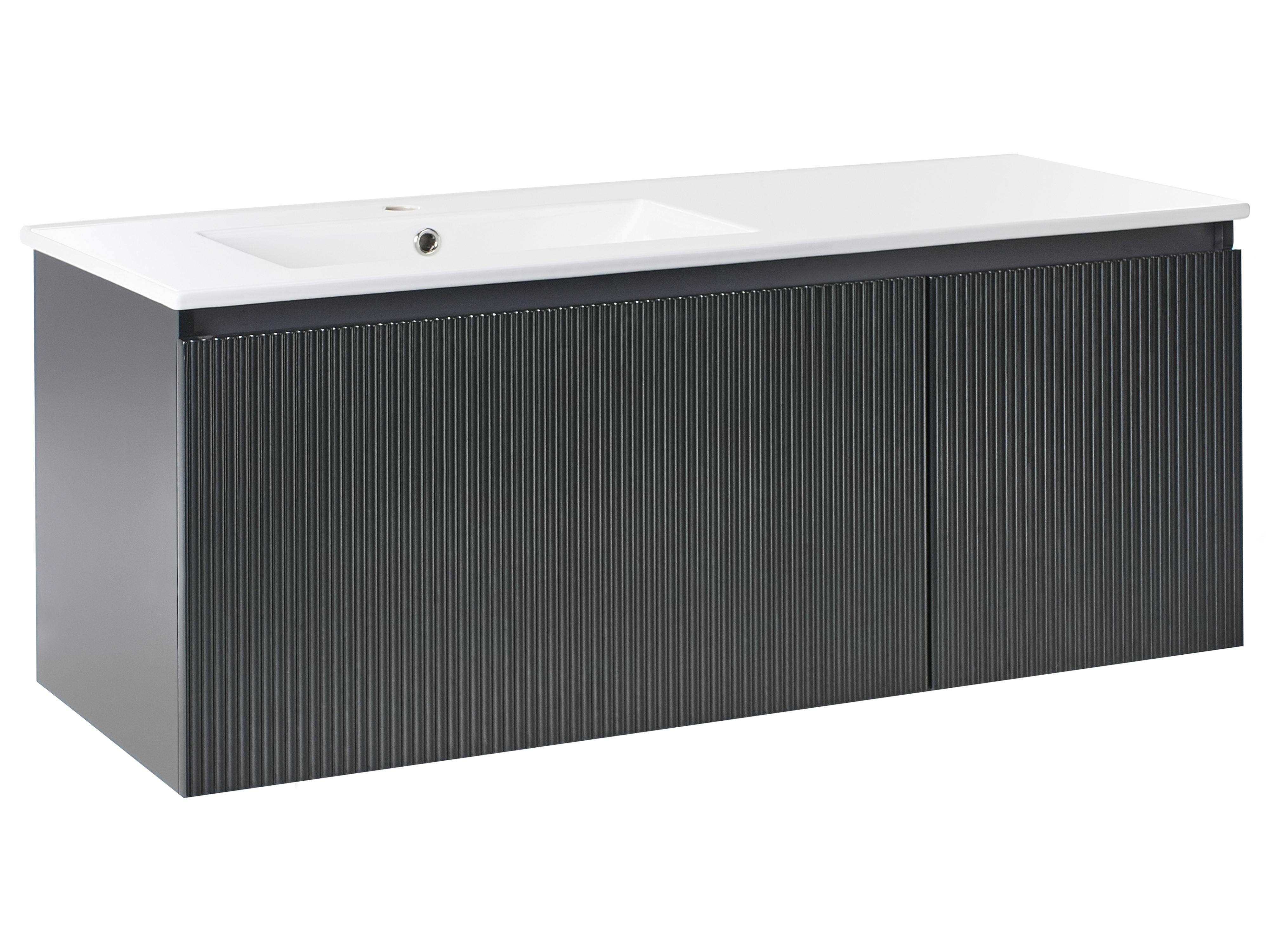 Wall Mounted Vanity Unit with Basin TIETE Black